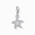 Charm de estrella de mar en plata de ley 925 con piedras brillantes