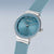 Reloj Bering para mujer: esfera azul con marcadores de hora, correa turquesa