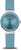 Reloj Bering para mujer: esfera azul, correa de silicona turquesa, cristal de zafiro