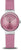 "Reloj de mujer con correa rosa y esfera redonda en tono rosado"