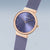 "Reloj de mujer con esfera azul, manecillas en oro rosa y correa milanesa azul"