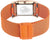 Pulsera de reloj para mujer con cierre, tejido milanés naranja con grabado Bering.