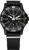 Pulsera para hombre: esfera negra, índices luminosos, correa textil negra