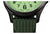 Reloj de pulsera para hombre: esfera con iluminación verde y correa trenzada verde.