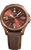 Pulsera de hombre con esfera marrón y correa de cuero, segundero automático