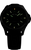 Reloj de hombre con esfera negra, manecillas e índices luminosos amarillo-verdes