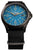 Reloj de hombre con caja negra, esfera azul y correa textil negra