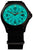 Reloj de hombre con caja negra, esfera turquesa y correa textil negra