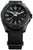 Reloj de hombre con esfera negra, índices luminosos y correa textil negra