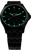 Pulsera de reloj para hombre Traser con esfera negra, marcadores luminosos verdes, correa de metal