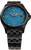 Reloj de hombre con esfera azul verdosa, manecillas luminosas y pulsera de metal
