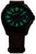 Pulsera de cuero marrón para hombre Traser, bisel negro, números verdes luminosos