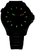 Reloj de buceo para hombre con esfera negra y manecillas luminosas verde claro, correa de metal