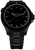 Reloj de buceo para hombre con esfera negra e índices luminosos verdes, brazalete de metal
