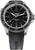 Reloj para hombre con esfera negra, caja de acero y correa de silicona negra