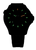 Reloj de hombre con esfera negra e índices y manecillas luminiscentes