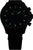 Pulsera para hombre: índices luminiscentes verdes en esfera oscura, pulsera de textil negro
