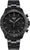 Reloj negro para hombre con esfera de cronógrafo, bisel taquímetro y correa de metal