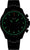 Reloj negro para hombre con manecillas e índices luminiscentes verdes sobre esfera oscura