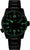Reloj negro para hombre con correa de metal y esfera con diseño luminoso verde