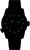 Reloj negro para hombre con correa negra y marcadores de hora verdes luminosos