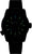 Reloj de hombre con caja negra, líneas verdes y azules luminosas en esfera oscura