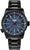 Reloj Traser para hombre, correa de metal negra, esfera azul, punta de aguja naranja