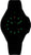 Pulsera para hombre en la oscuridad: índices luminosos verdes sobre esfera negra