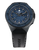 Pulsera de hombre con esfera azul, bisel negro y correa de caucho.