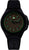 Pulsera de hombre con correa de plástico negro, esfera beige e índices luminosos verdes