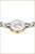 Reloj de mujer en detalle: caja bicolor con corona lateral, brazalete de eslabones