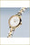 Reloj de mujer con bisel dorado, esfera con índices de bastón, pulsera bicolor