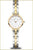 Reloj de mujer de dos piezas con esfera redonda en dorado y plateado, brazalete de eslabones
