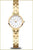 Reloj dorado para mujer con cristal de zafiro, esfera redonda y correa de eslabones, con manecillas.