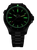 Reloj de buceo para hombre con correa negra y números verdes luminosos, automático