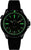Pulsera de hombre con correa de silicona negra y esfera luminosa verde