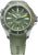 Pulsera de hombre con correa verde oliva y esfera verde, bisel de acero e indicador de fecha