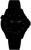 Pulsera de hombre con correa negra, esfera negra y manecillas luminiscentes verdes
