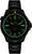 Pulsera de hombre con correa negra, esfera y manecillas luminiscentes verdes