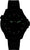 Pulsera de hombre con correa negra, esfera negra con marcadores luminosos verdes