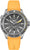 Pulsera de hombre con correa de silicona naranja y esfera gris