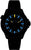 Pulsera de hombre con correa negra e marcadores de hora luminosos azules