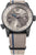 Reloj de hombre con esfera plateada y correa de tela beige (rayas azules), automático