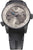 Reloj de hombre con caja gris, esfera blanca, segundero azul, correa de caucho negra