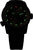 Reloj para hombre con esfera negra y marcadores luminiscentes verdes, correa de caucho negra