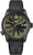 Reloj de pulsera negro para hombre con cristal redondo y números luminosos en correa negra