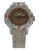 Reloj Traser para hombre con correa de metal, esfera marrón y bisel rojo
