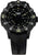 Reloj negro para hombre con correa de caucho, números luminosos y visualización de fecha TUE 8