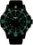 Reloj negro para hombre con índices verdes luminosos, bisel con números y TUE 8