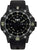 Reloj de hombre negro con esfera redonda, índices y puntos luminosos
